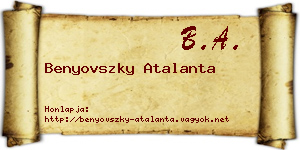Benyovszky Atalanta névjegykártya